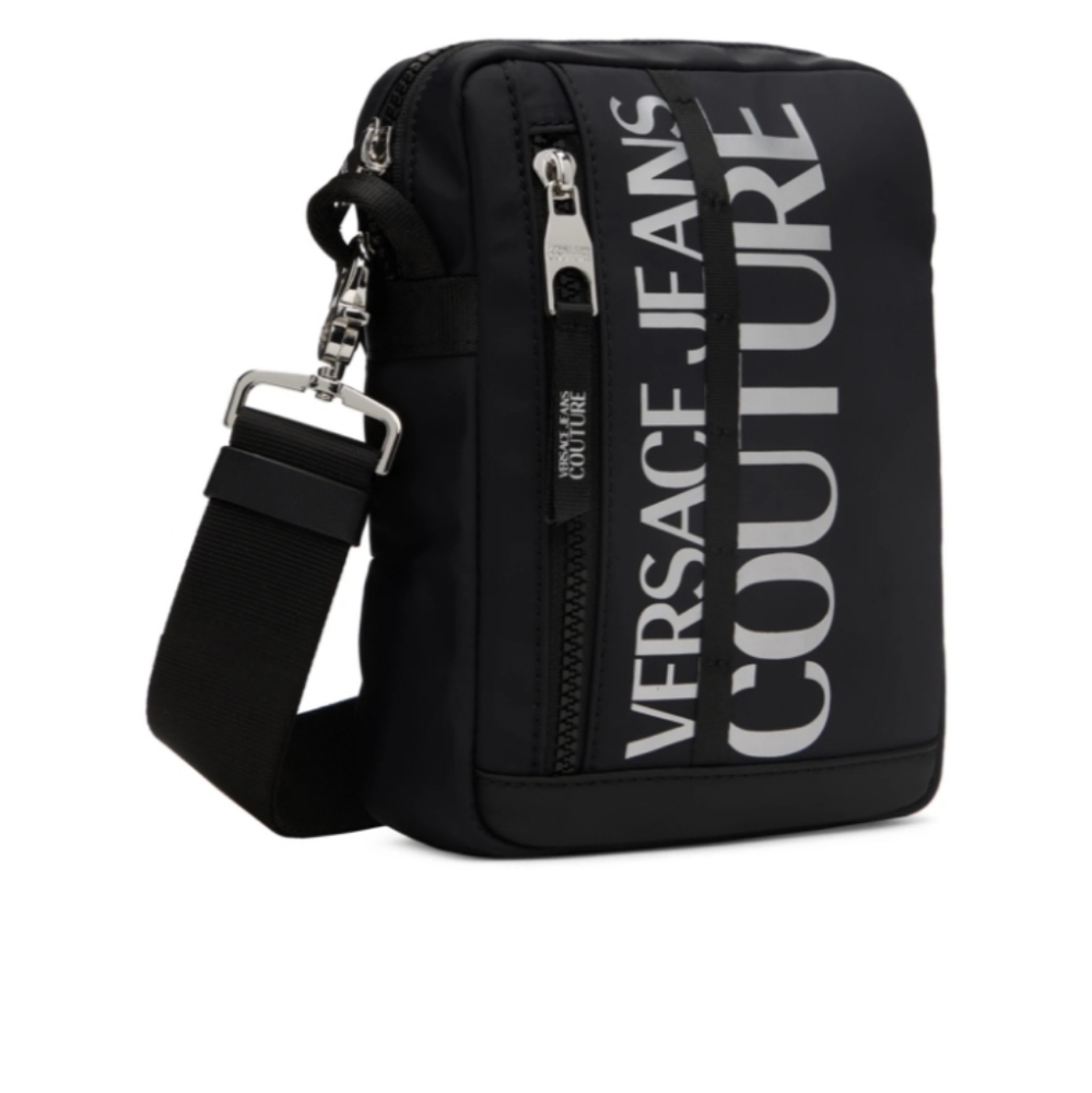Versace Jeans Couture Black Messenger Bag New Logo $225